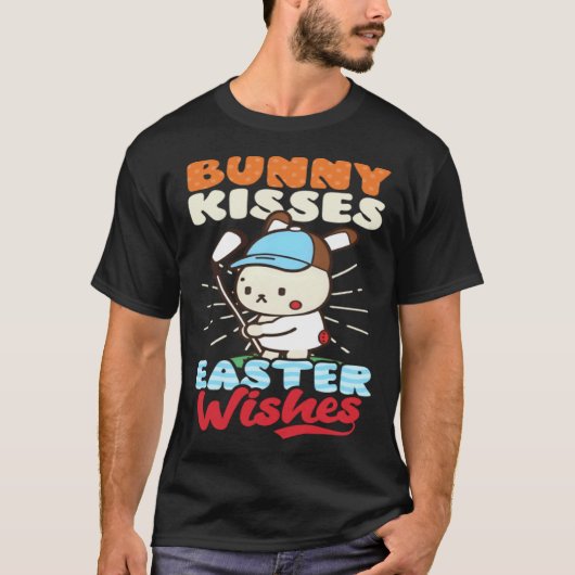 Bunny Kisses Easter Wishes Golf Easter T-shirt (Voorkant)