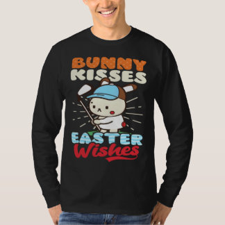 Bunny Kisses Easter Wishes Golf Easter T-shirt