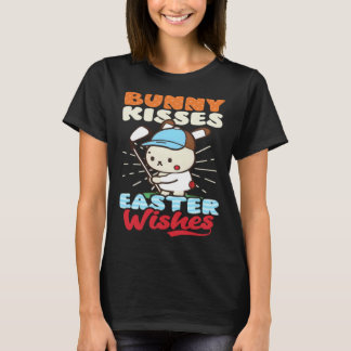 Bunny Kisses Easter Wishes Golf Easter T-shirt