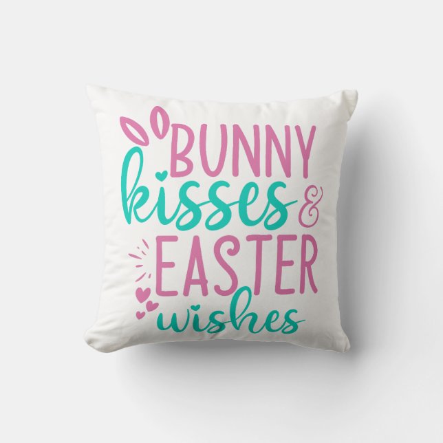 Bunny Kisses & Easter Wishes Kussen (Voorkant)
