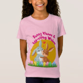 Bunny Kisses & Egg-citeren Wensen Pasen T-shirt (Voorkant)