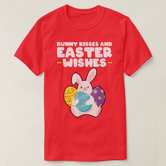 Bunny kisses en paaswensen paasdag t-shirt (Design voorkant)
