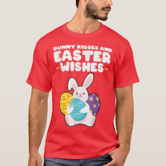 Bunny kisses en paaswensen paasdag t-shirt