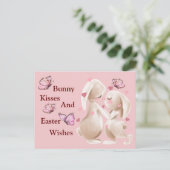 Bunny Kisses en paaswijn Briefkaart (Staand voorkant)