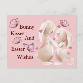 Bunny Kisses en paaswijn Briefkaart