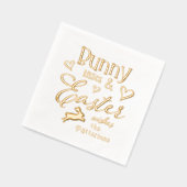 Bunny Kisses Paaswensen Gepersonaliseerde naam Folie Servetten (Links)
