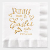 Bunny Kisses Paaswensen Gepersonaliseerde naam Folie Servetten (Voorkant)