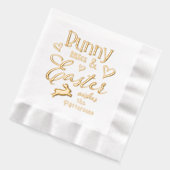 Bunny Kisses Paaswensen Gepersonaliseerde naam Folie Servetten (Links)