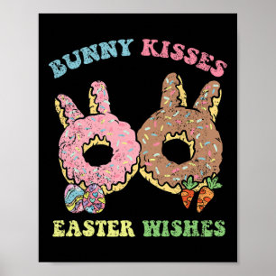Bunny Kisses Pasen Wensen Bunny Donut Egg Hunting Poster