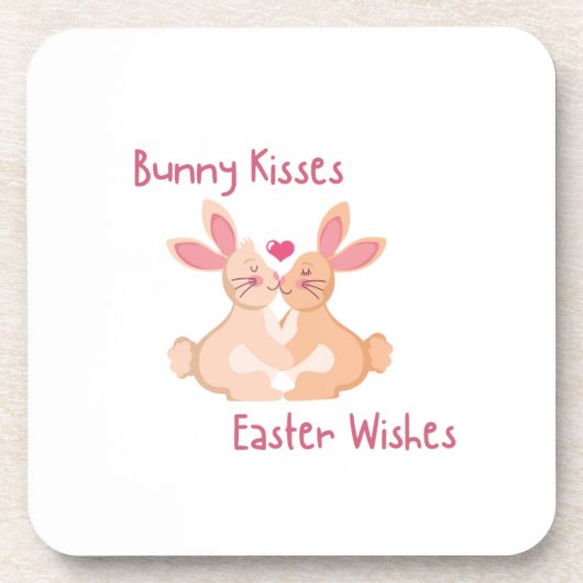 Bunny Kisses, Pasen Wensen op een Bier Onderzetter (Voorkant)