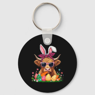 Bunny Koe Bow Stropdas Eten Wortel Paaseieren Eige Sleutelhanger