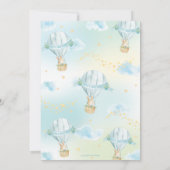 Bunny Konijn Hete Luchtballon 1e Verjaardag Jongen Kaart (Achterkant)