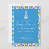 Bunny Konijn Jongen Baby Shower Kaart (Voorkant)
