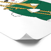 Bunny Konijn Trombone Marching Band Groen Goud Poster (Hoek)