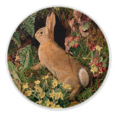 Bunny konijnenbloemen vergieten  bosbouwhulp keramische knop (Voorkant)