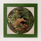 Bunny konijnenbloemen vergieten bosbouwhulp legpuzzel (Horizontaal)