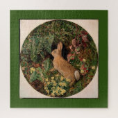 Bunny konijnenbloemen vergieten bosbouwhulp legpuzzel (Verticaal)