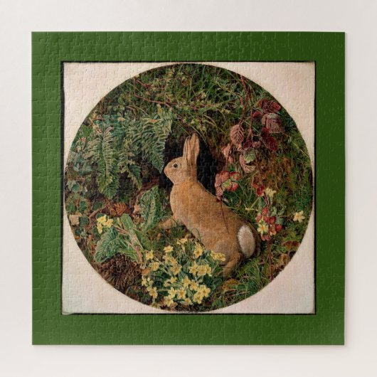 Bunny konijnenbloemen vergieten bosbouwhulp legpuzzel (Verticaal)