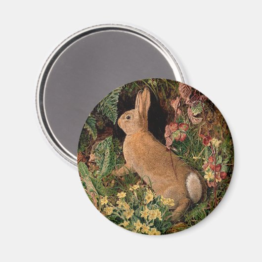 Bunny konijnenbloemen vergieten  bosbouwhulp magneet (Voorkant / Achterkant)