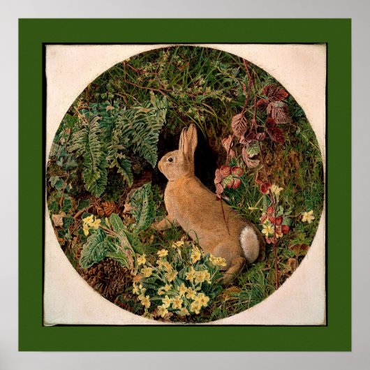 Bunny konijnenbloemen vergieten  bosbouwhulp poster (Voorkant)