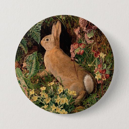 Bunny konijnenbloemen vergieten  bosbouwhulp ronde button 7,6 cm (Voorkant)