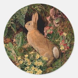 Bunny konijnenbloemen vergieten  bosbouwhulp ronde sticker