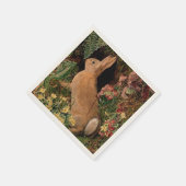 Bunny konijnenbloemen vergieten  bosbouwhulp servet (Hoek)