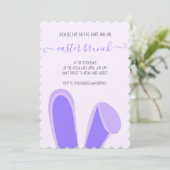 Bunny konijnenoren paarse eitjesjacht kaart (Staand voorkant)