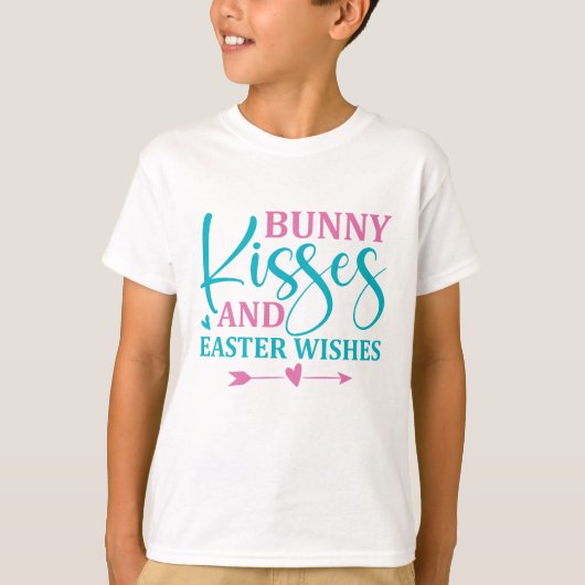Bunny Kusjes en Paaswensen - Pasen T-shirt (Voorkant)