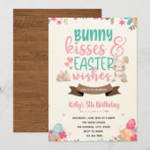 Bunny kusjes en paaswensen uitnodiging (Voorkant / Achterkant)