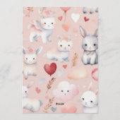 Bunny & Lamb Baby Shower Invitation – Watercolor Kaart (Achterkant)