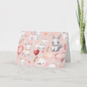 Bunny & Lamb Cupid Dankkaart – Pastels Bedankkaart (Achterkant)