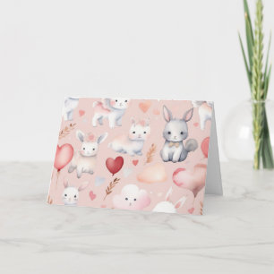 Bunny & Lamb Cupid Dankkaart – Pastels Bedankkaart