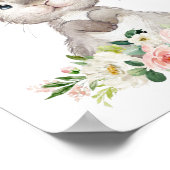 Bunny, landbouwhuisdieren, roze bloemen, meisjesse poster (Hoek)