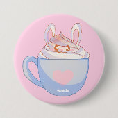 Bunny Latte Met Kaneel Ronde Button 7,6 Cm (Voorkant)
