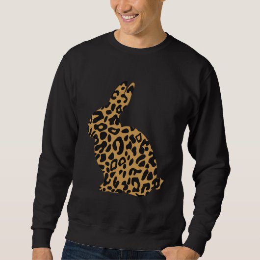 Bunny Leopard Cheetah Print Easter Gif Trui (Voorkant)