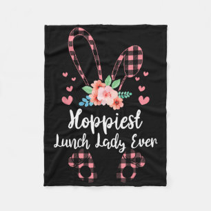 Bunny Leopard Hoppiest Lunch Lady ooit Paasdag Fleece Deken