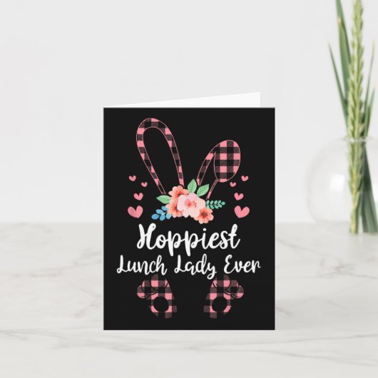 Bunny Leopard Hoppiest Lunch Lady ooit Paasdag Kaart (Voorkant)