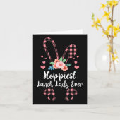 Bunny Leopard Hoppiest Lunch Lady ooit Paasdag Kaart (Gele Bloem)