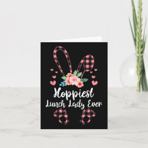 Bunny Leopard Hoppiest Lunch Lady ooit Paasdag Kaart