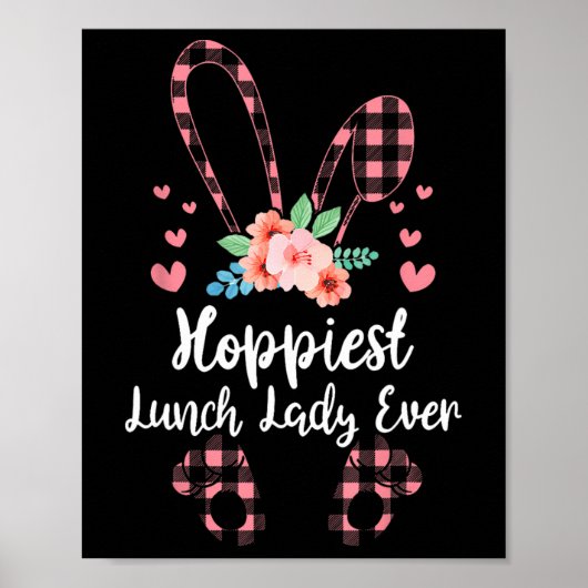 Bunny Leopard Hoppiest Lunch Lady ooit Paasdag Poster (Voorkant)