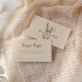 Bunny Light Beige Geslacht Reveal Luier Raffle Informatiekaartje