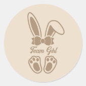 Bunny Light Beige Geslacht Reveal Team Girl Ronde Sticker (Voorkant)