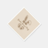 Bunny Light Beige Minimalistische Geslacht Onthull Servet (Hoek)