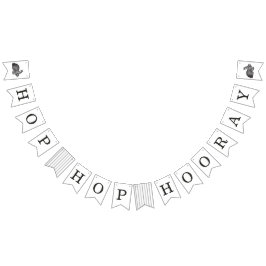  Bunny Lijst paasbanner - zwart Vlaggetjes