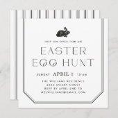  Bunny Lijst Uitnodiging paasfeest - Zwart (Voorkant / Achterkant)