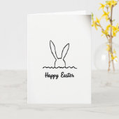 Bunny Line Art Spring Card Kaart (Gele Bloem)