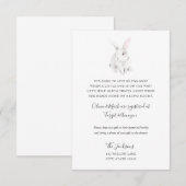 Bunny Long-afstandsteken baby shower Informatiekaartje (Voorkant / Achterkant)