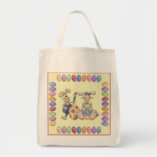 Bunny Love and Easter Eggs Tote Bag (Voorkant)