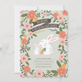 Bunny Love Baby shower Invite Kaart (Voorkant)